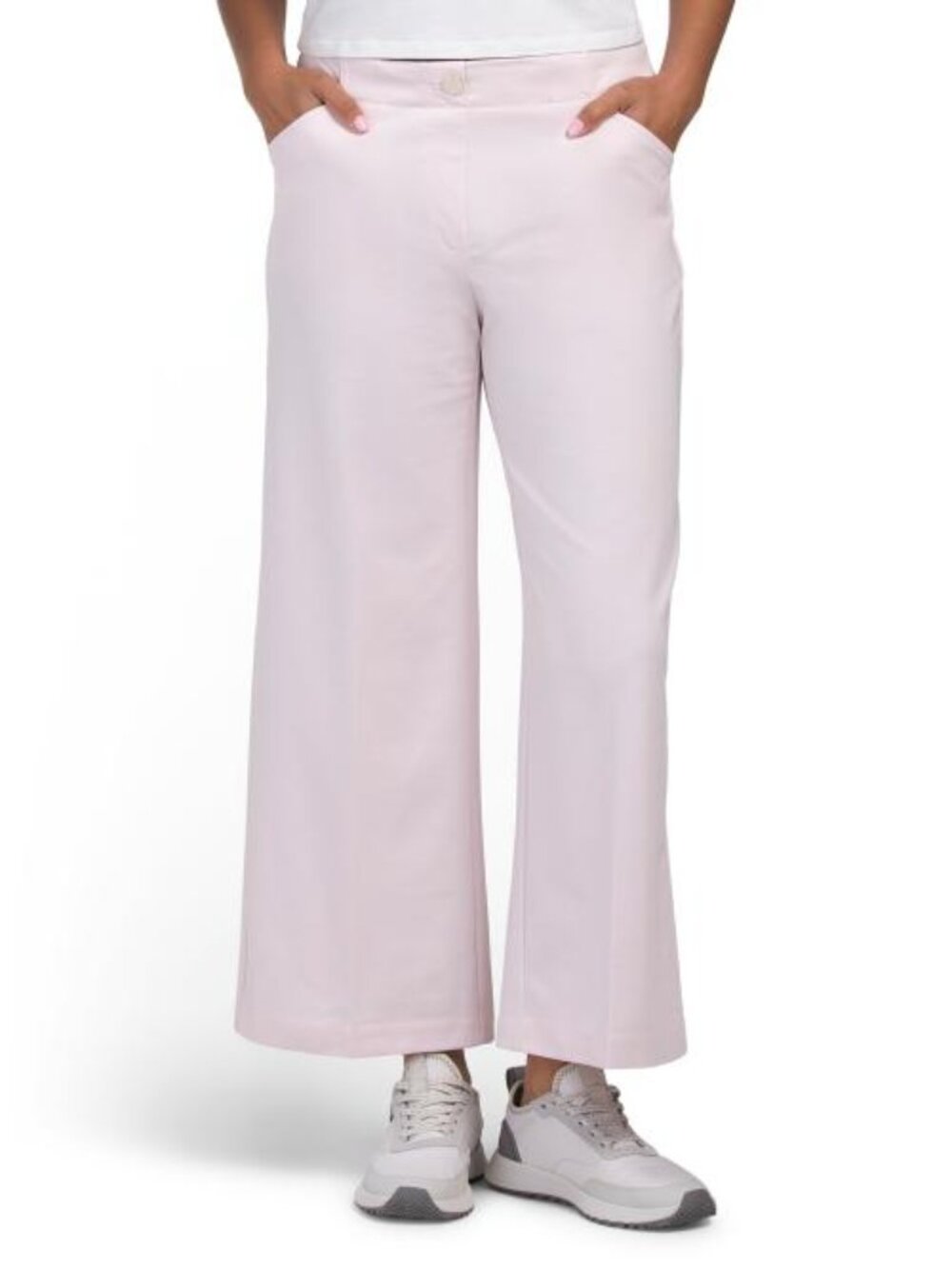 BAILEY 44 Crop Straight Leg Pull On Pants With Button Detail